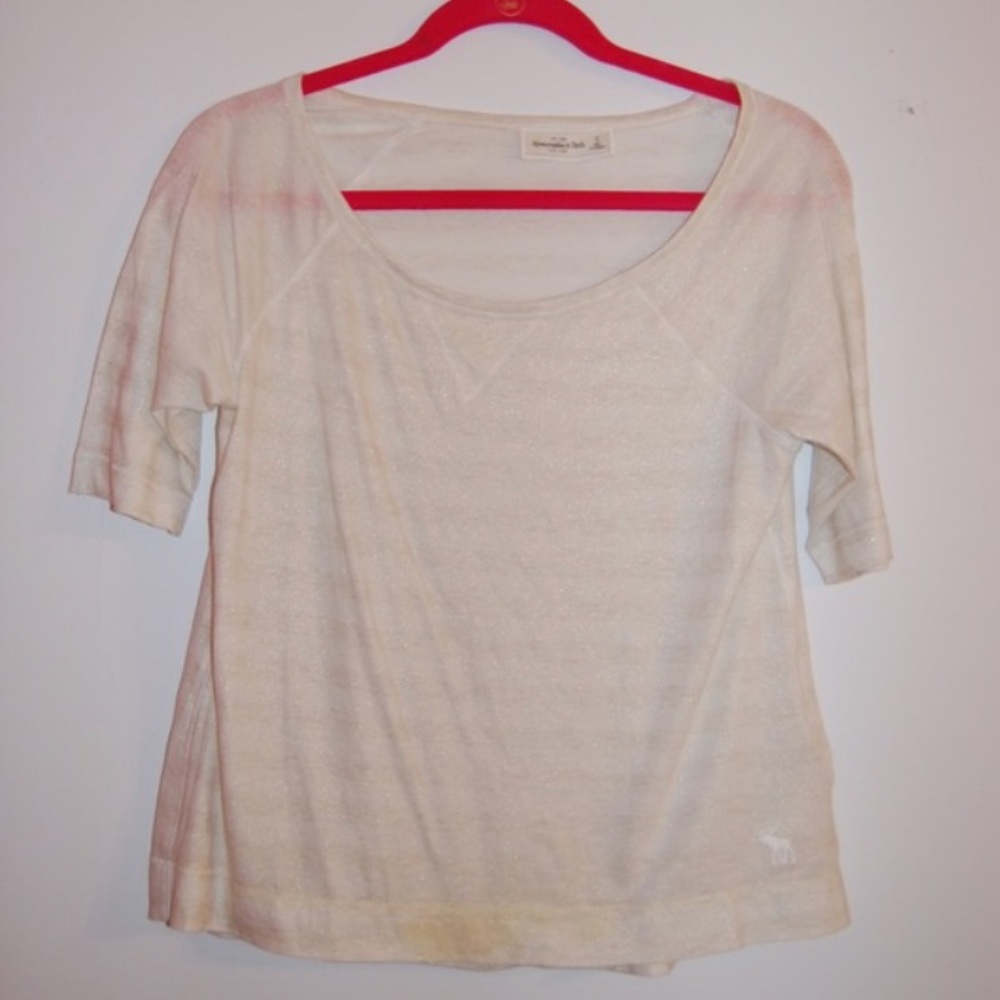 Abercrombie shiny shirt ivory white
